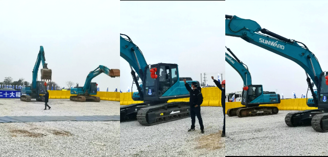 湘江航道虞公港项目开建,“山河绿”挖掘机强势助阵