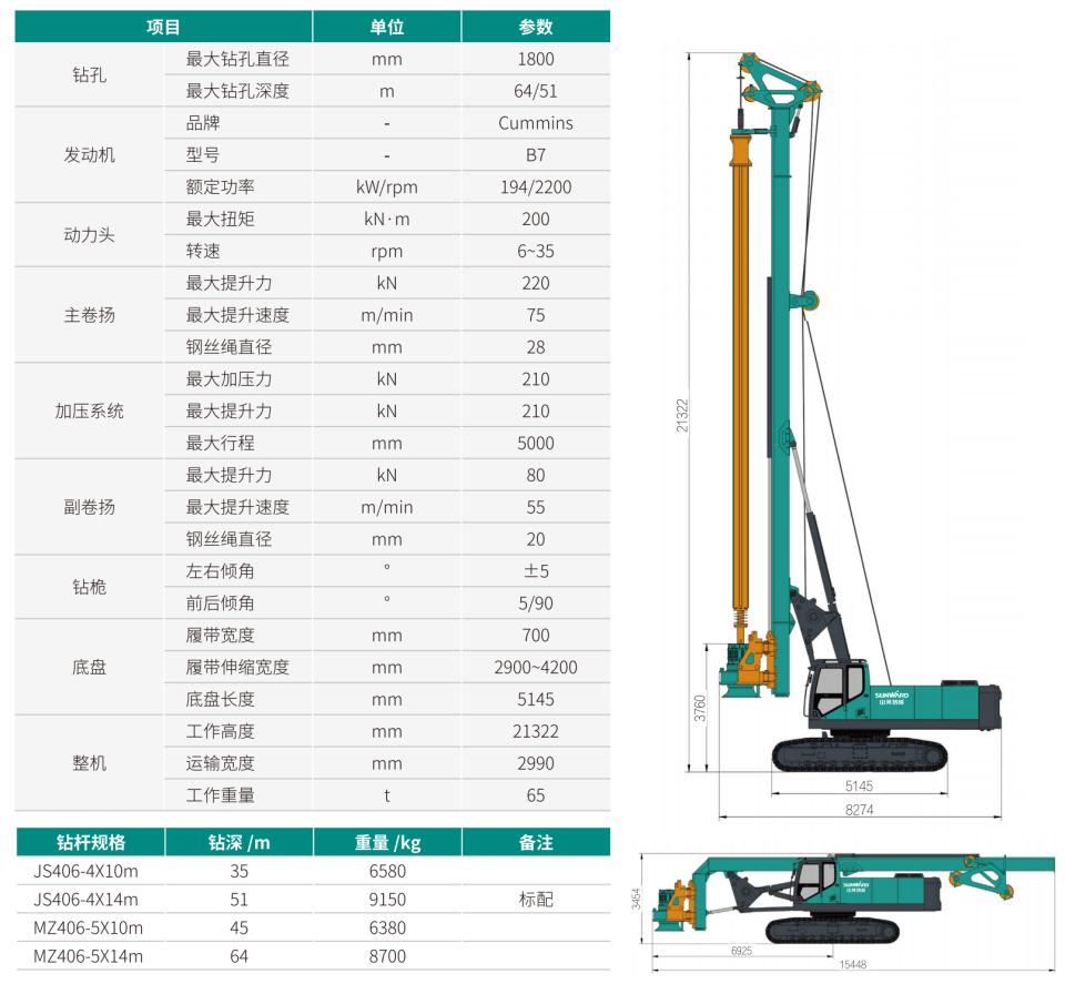 SWDM200H 中型多功能旋挖钻机